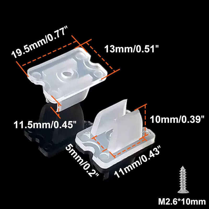 LEPEVNEY Waterproof LED Strip Mounting Clips - Translucent, Fits 5mm-6mm Silicone LED Strips Rope Light Clips, Includes Screws, Pack of 50 - Image 2